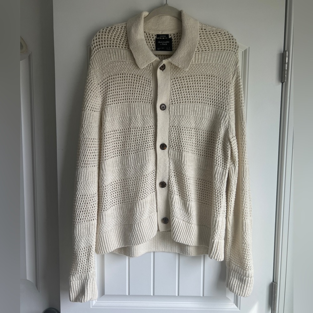 Abercrombie & Fitch Off-White Knit Cardigan